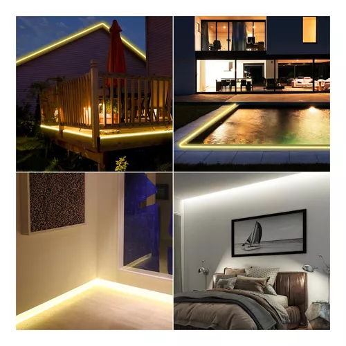 10m Tira Led Ultra Brillante Cob Atenuable Intemperie 110v Blanco Cálido