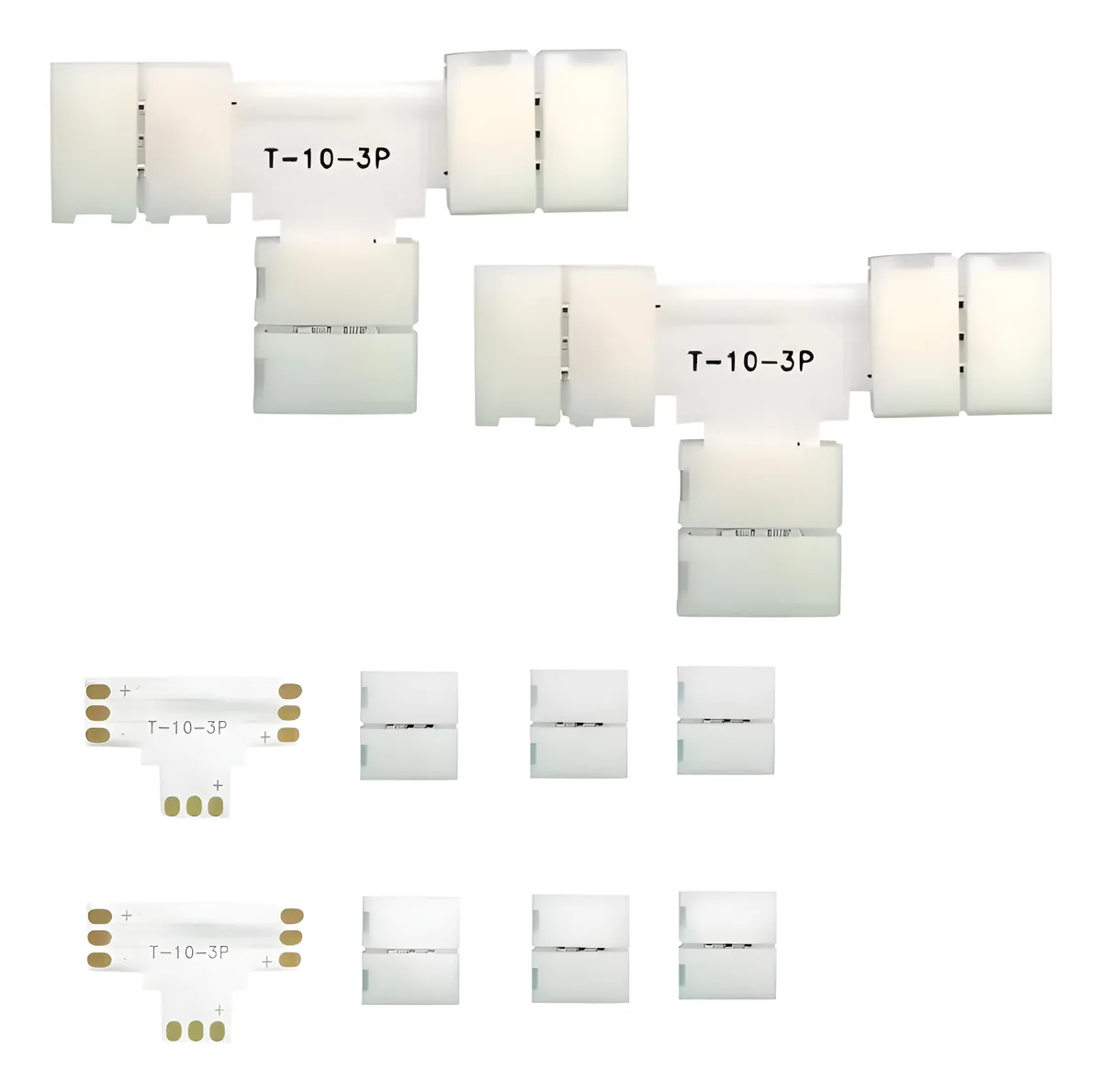 Conectores Tira Led Tipo T 3 Pines Ancho 10mm