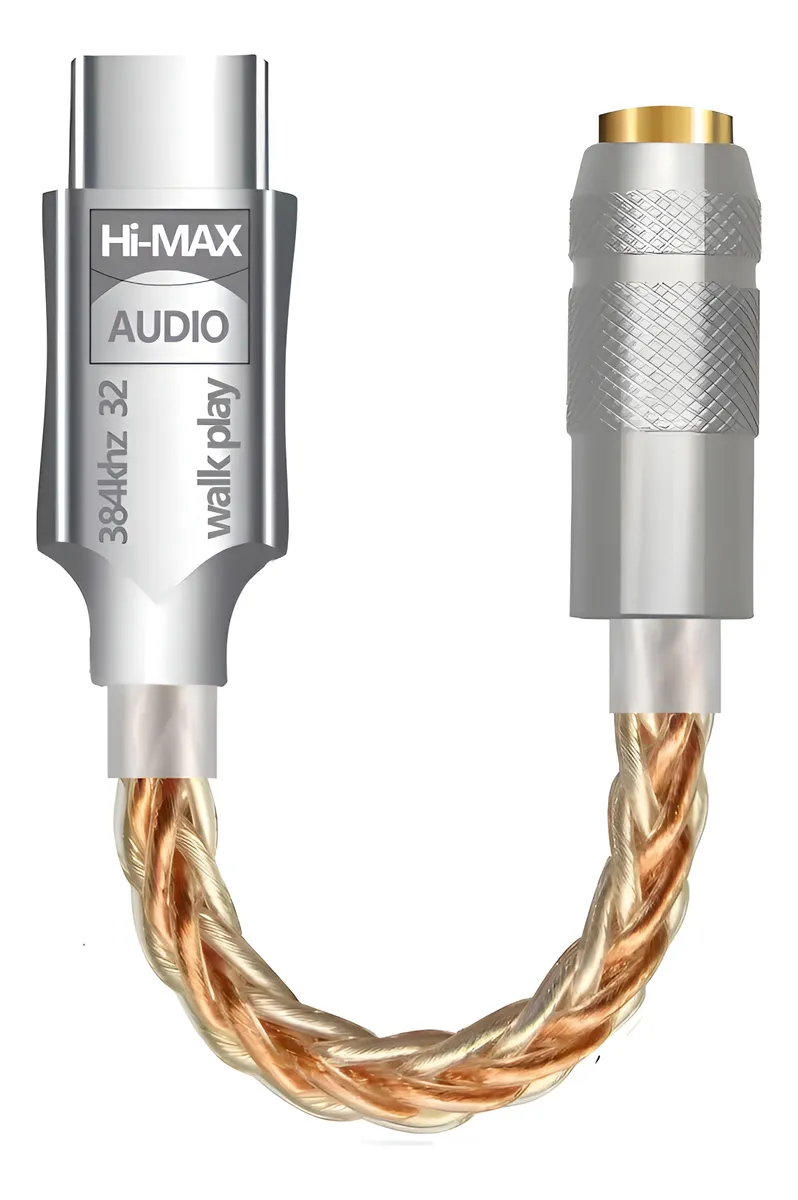 Convertidor De Audio Dac Usb C A Jack 3.5 Mm Hifi 384khz Cobre