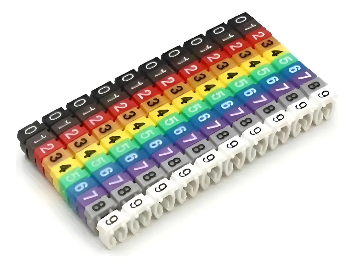 Marcador Cable Etiqueta Tubo Broche Numero Digital Mixto 100pz